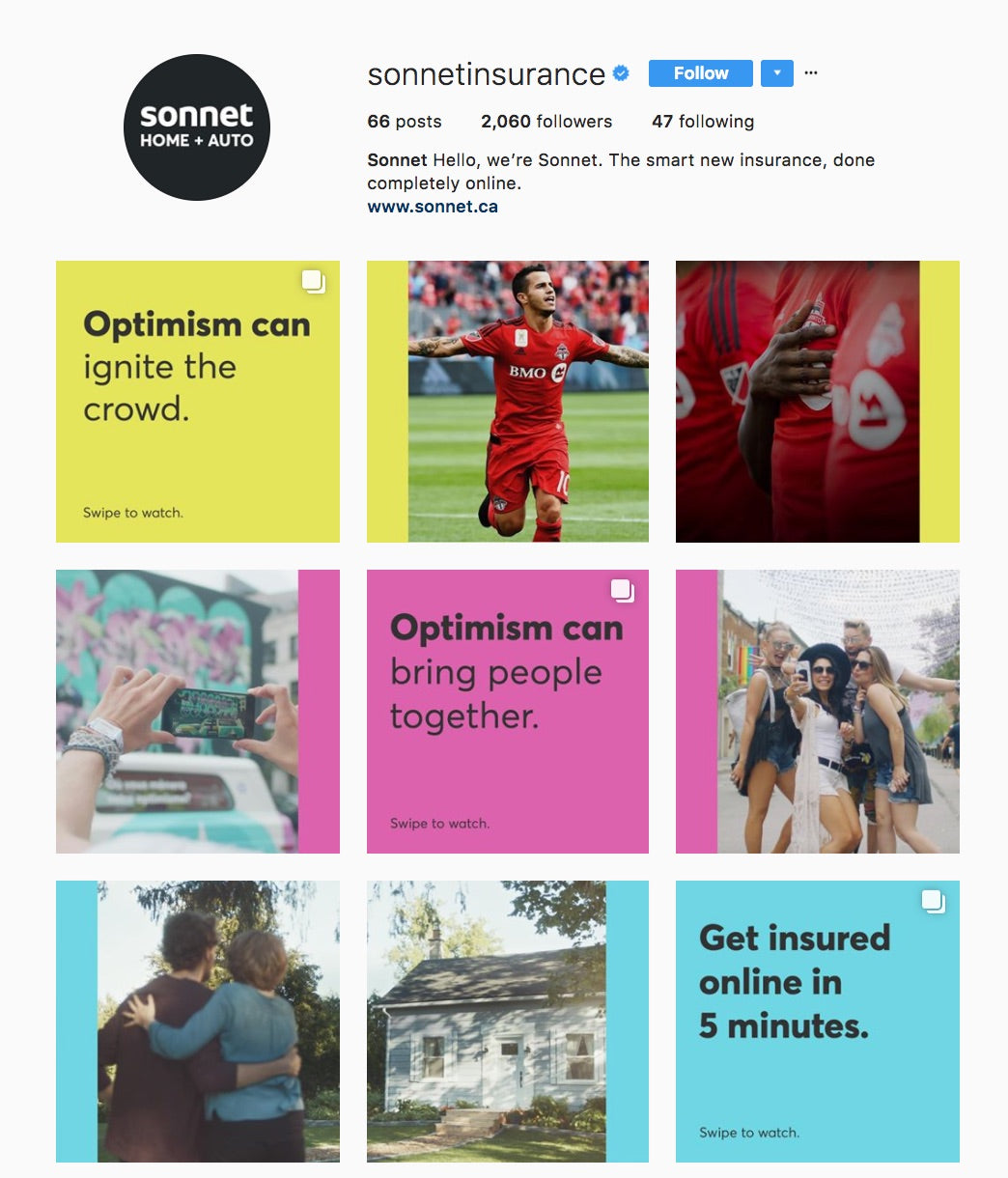 example of an instagram grid layout